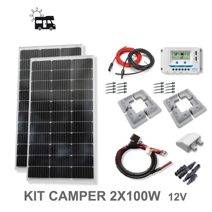 componentes kit camper 2x100w camper viasolar