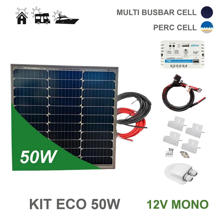 kit solar 50w furgoneta camper viasolar