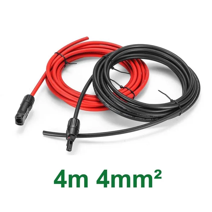 par cable solar 4m 4mm para paneles solares