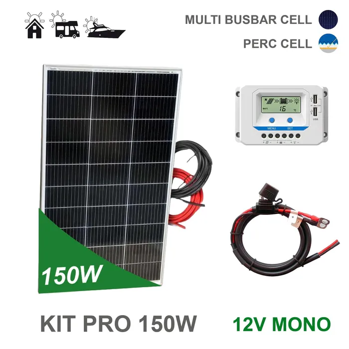 Kit Solar 150W 12V Perc Viasolar