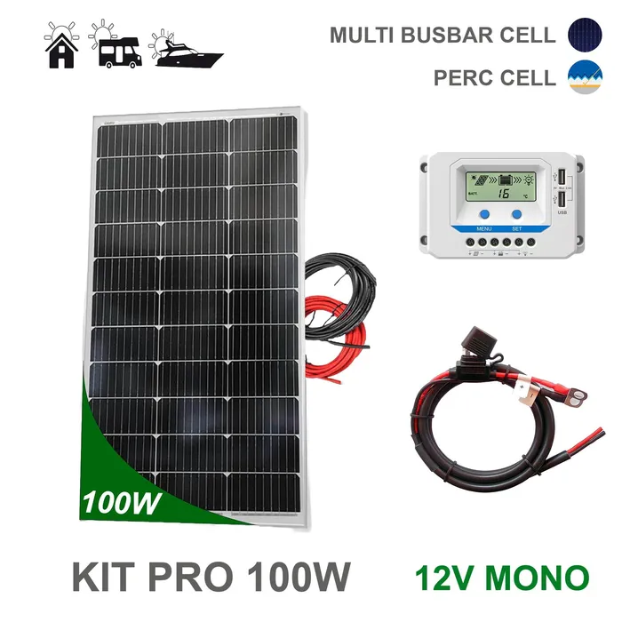 Kit Solar 100W 12V Autocaravana Camper