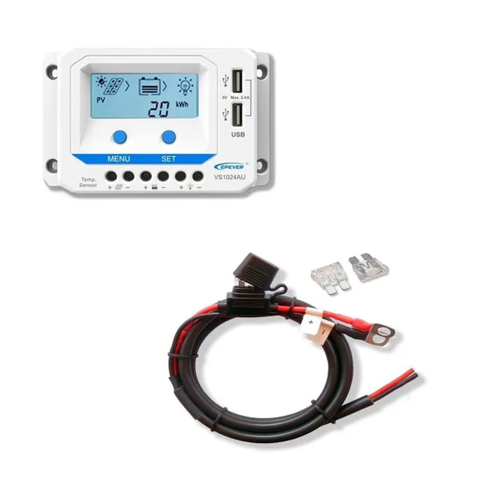 Regulador Solar 10A 12V y Cable Solar