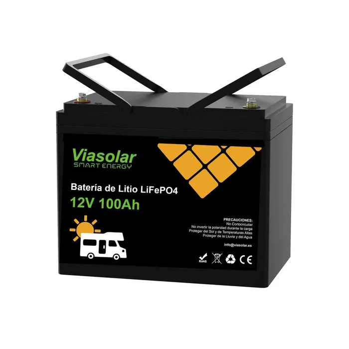 Batería Litio LifePO4 100Ah 12V Viasolar para Autocaravanas y Campers